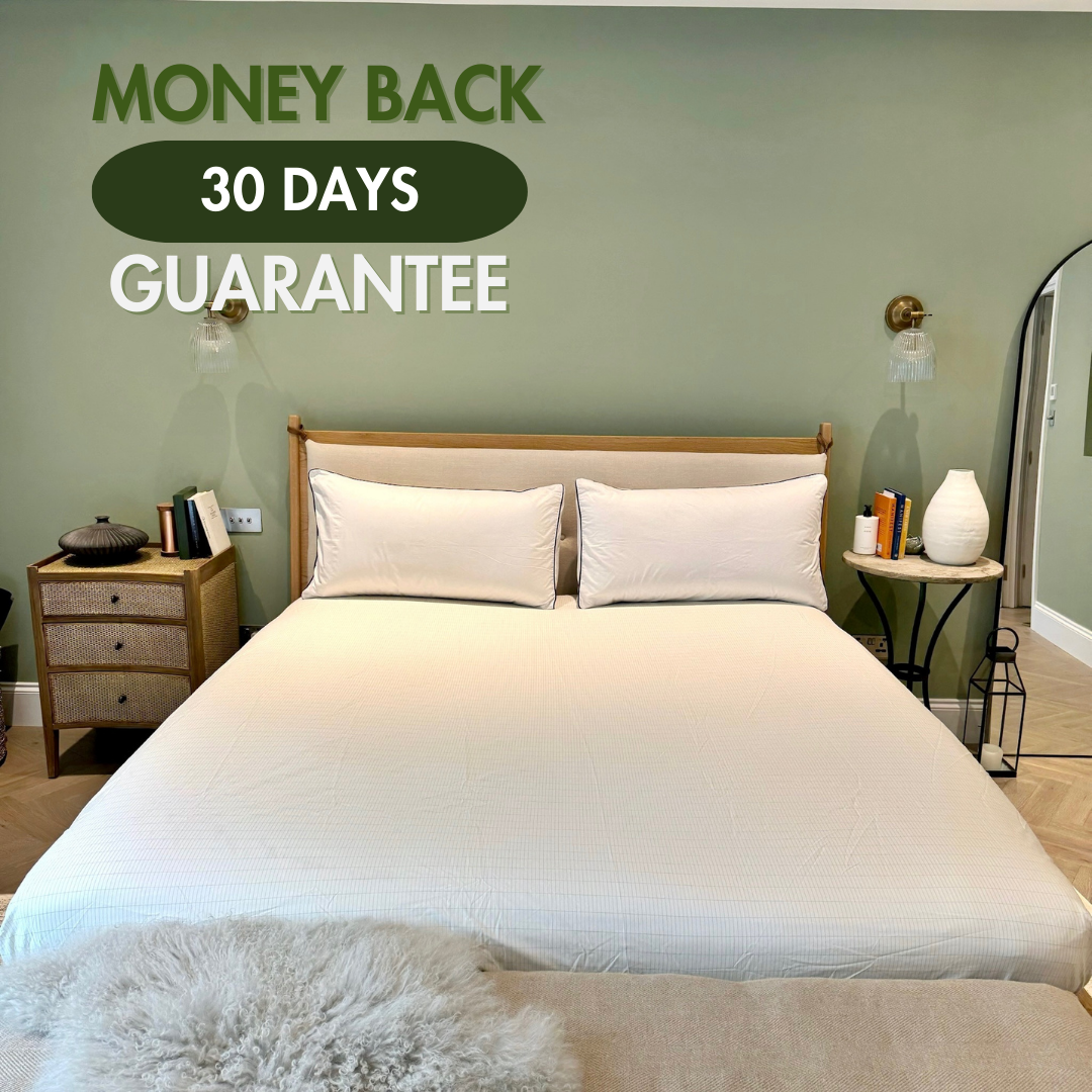 30 days money back guarantee against a bed with the earthing sheet